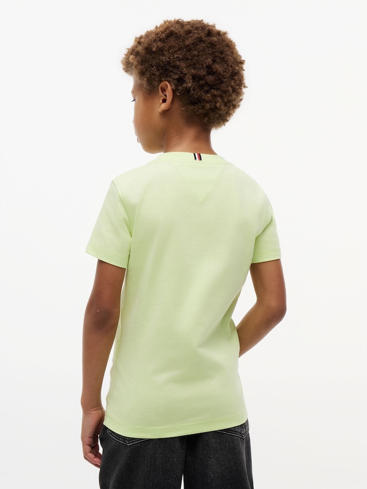 Tommy Hilfiger Green Essential Flag Embroidery Crew Neck T-Shirt - Image 2 of 5