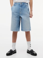 Tommy Hilfiger Blue Faded Loose Denim Shorts - Image 1 of 5