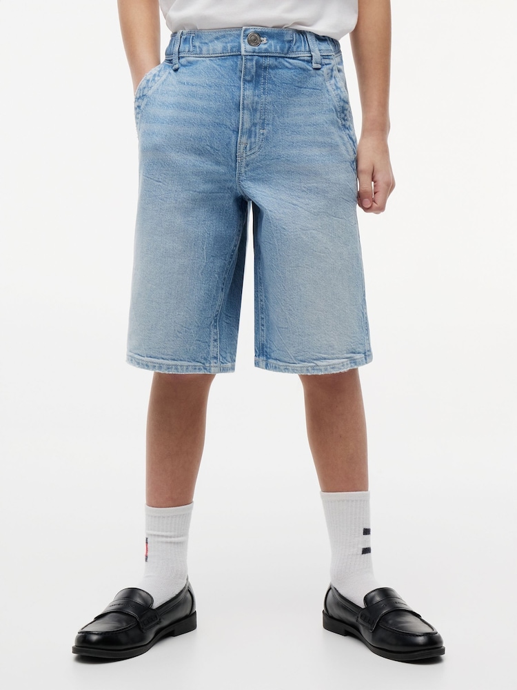 Tommy Hilfiger Blue Faded Loose Denim Shorts - Image 1 of 5
