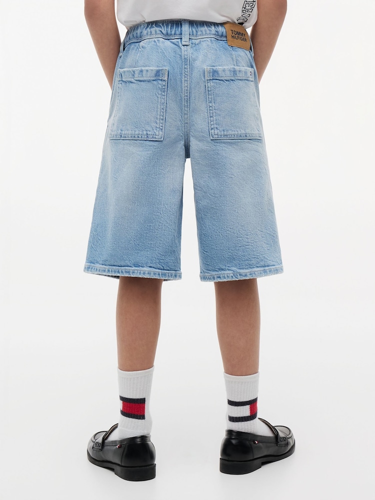 Tommy Hilfiger Blue Faded Loose Denim Shorts - Image 2 of 5