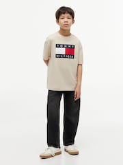 Tommy Hilfiger Brown Heritage Flag Print Jersey T-Shirt - Image 4 of 6