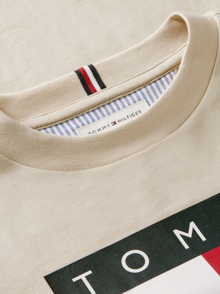 Tommy Hilfiger Brown Heritage Flag Print Jersey T-Shirt - Image 6 of 6 Tommy Hilfiger Brown Heritage Flag Print Jersey T-Shirt - Image 6 of 6