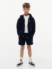 Tommy Hilfiger Navy Blue Tonal Flag Logo Terry Sweat Shorts - Image 3 of 5