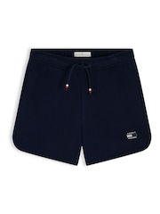 Tommy Hilfiger Navy Blue Tonal Flag Logo Terry Sweat Shorts - Image 5 of 5