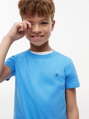 Tommy Hilfiger Blue Essential Flag Embroidery Crew Neck T-Shirt - Image 4 of 5