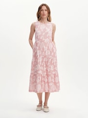 Finery Red Hollie Sleeveless Tiered Midi Dress - Image 1 of 4
