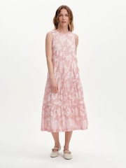 Finery Red Hollie Sleeveless Tiered Midi Dress - Image 3 of 4