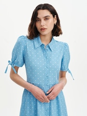 Finery Blue Spot Estee Spot Midi Shirt Dress - Image 3 of 4
