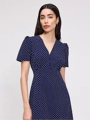 Albastru - Rochie midi cu decolteu în V Finery Nieve - Imaginea 4 din 6