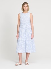 Finery Blue Hollie Sleeveless Tiered Midi Dress - Image 1 of 4