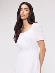 Finery White Mandy Cotton Voile Midi Dress - Image 3 of 4