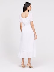 Finery White Mandy Cotton Voile Midi Dress - Image 4 of 4