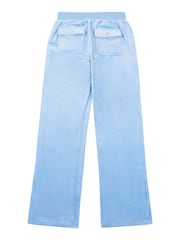 Juicy Couture Girls Blue Velour Patch Pocket Joggers - Image 2 of 3