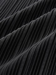 Black Long Sleeve Plissé Jumpsuit - Image 4 of 6