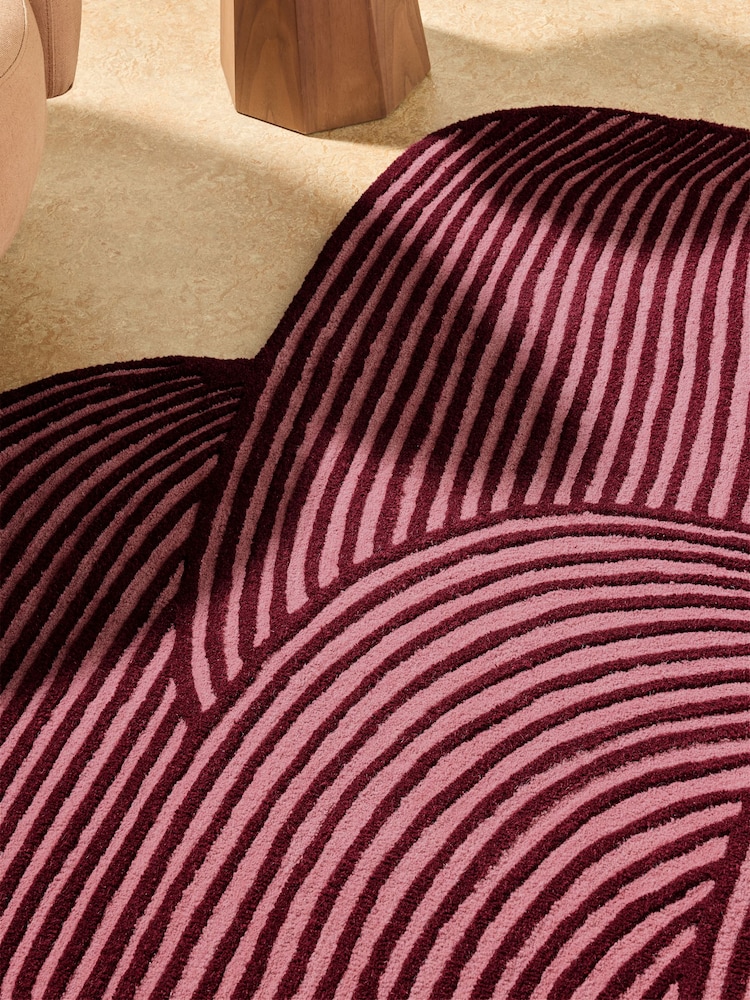 MADE.COM Burgundy Casey Wool Tufted Rug - Image 2 of 5