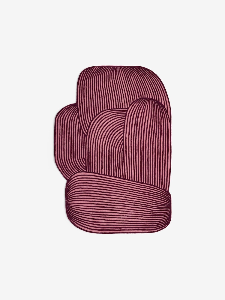 MADE.COM Burgundy Casey Wool Tufted Rug - Image 5 of 5
