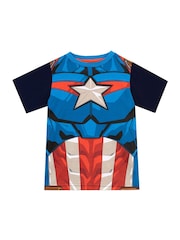 Character Black Captain America Pyjamas Short Bottoms - Image 5 of 7