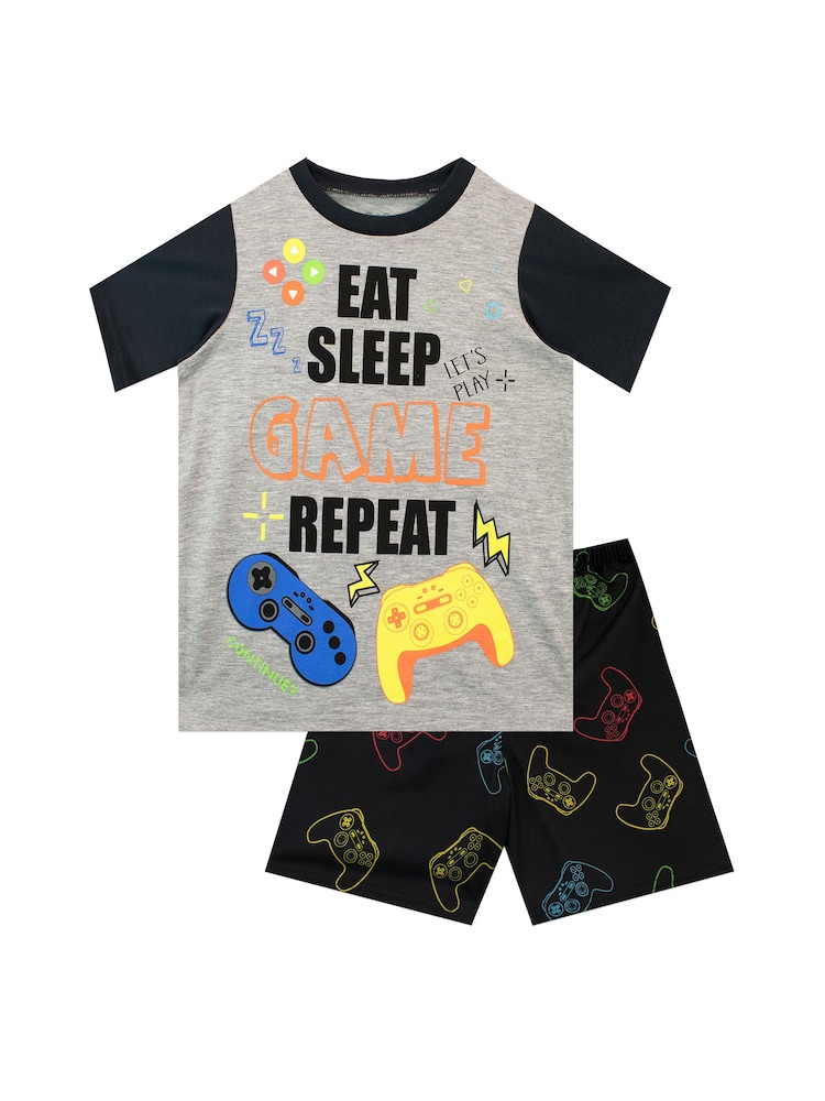 Character Grey Gaming Eat sleep Game Pyjamas - Image 1 of 3
