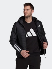 adidas Black Sportswear Itavic 3-Stripes Light Hooded Jacket - Image 1 of 10