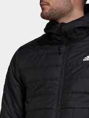 adidas Black Sportswear Itavic 3-Stripes Light Hooded Jacket - Image 7 of 10
