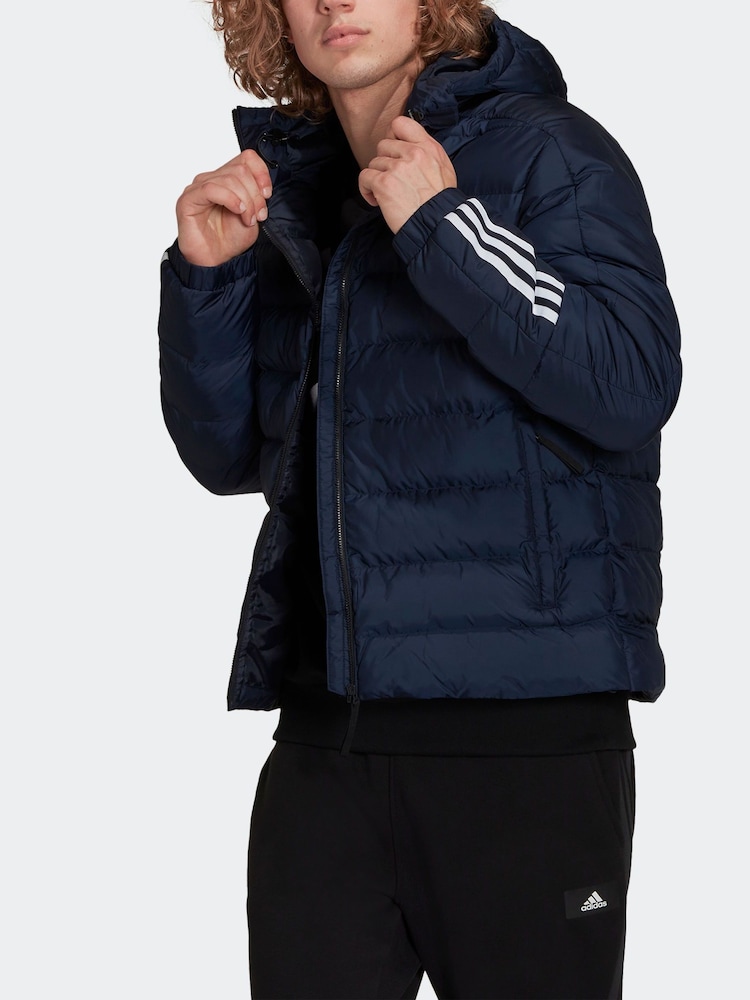 أزرق داكن - سترة بهودي متوسطة الوزن 3 خطوط Itavic من Adidas Terrex​​​​​​​ - Image 4 of 7