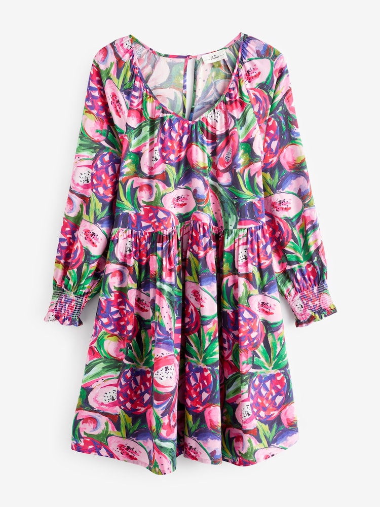 Anorak Purple Cut Fruit EcoVero Laurie Mini Dress - Image 4 of 4