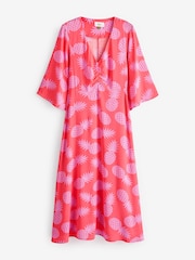 Anorak Pink Pineapples EcoVero Erin Midi Dress - Image 1 of 1