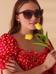 Accessorize Brown Chunky Cateye Sunglasses - Image 1 of 2