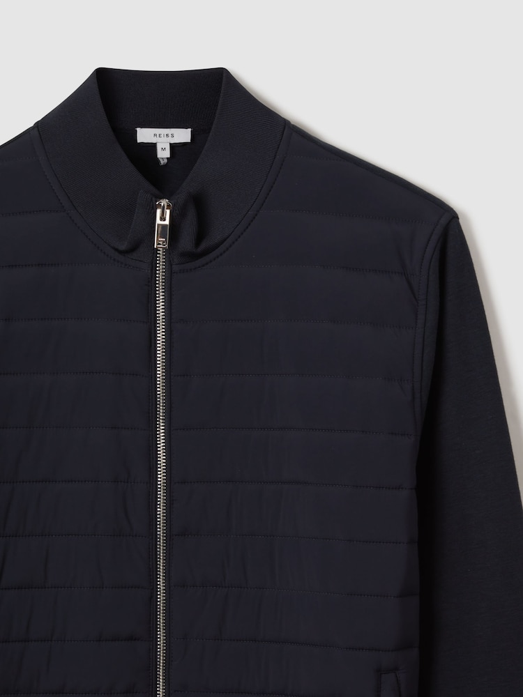 Veste hybride matelassée et tricotée zippée Reiss Flintoff - Image 5 of 8