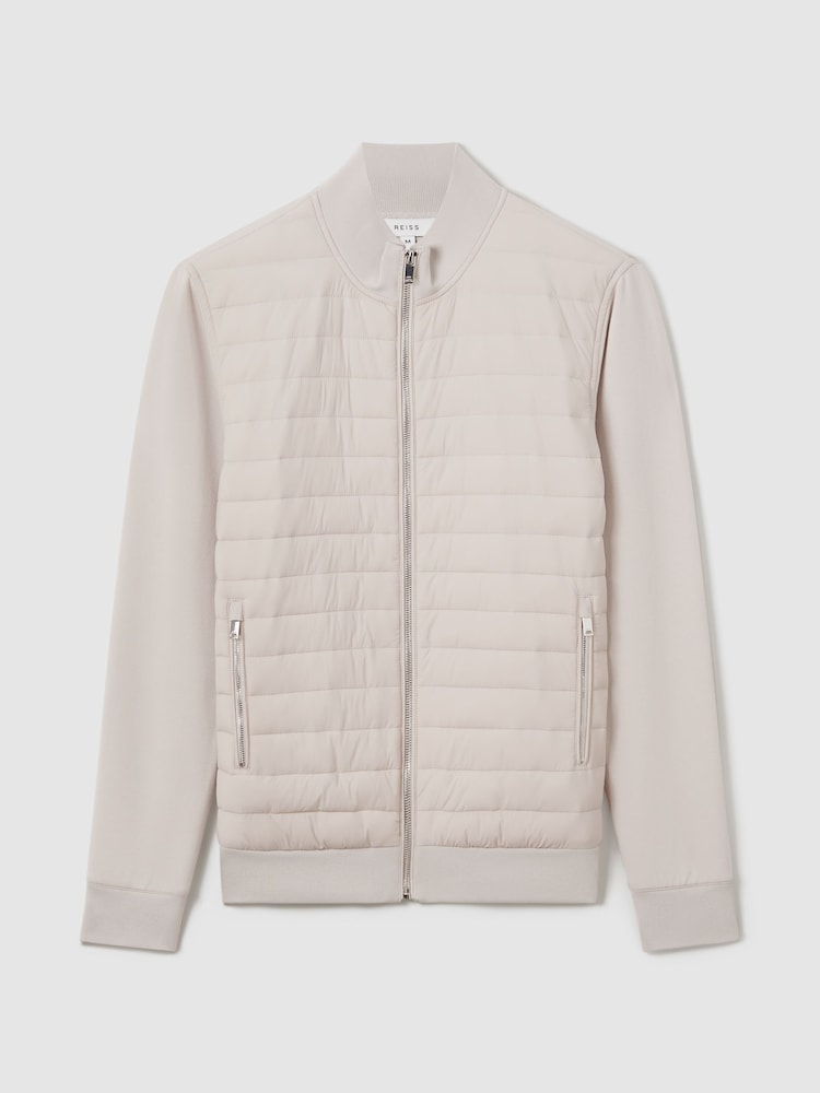 Песочный - Стеганая куртка на молнии Reiss Flintoff Hybrid - Изображение 2 из 7 Песочный - Стеганая куртка на молнии Reiss Flintoff Hybrid - Изображение 2 из 7