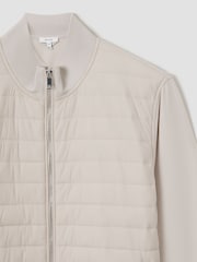 Reiss Stone Flintoff Hybrid Quilt and Knit Zip-Through Jacket - Image 5 of 7