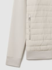 Reiss Stone Flintoff Hybrid Quilt and Knit Zip-Through Jacket - Image 6 of 7
