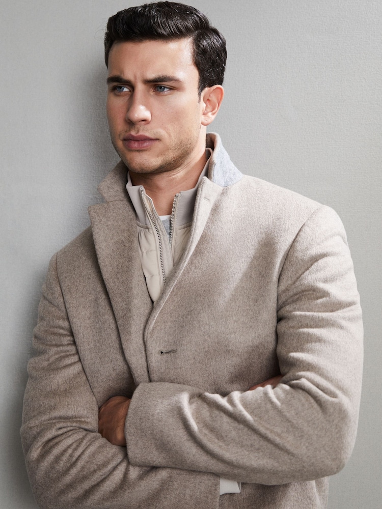 Reiss Stone Flintoff Hybrid Quilt and Knit Zip-Through Jacket - Image 7 of 7