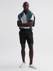Reiss Black Searcy Linen Side Adjuster Shorts - Image 6 of 6