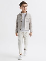 Reiss Ecru Miles Cotton-Linen Long Sleeved Shirt - Image 1 of 7