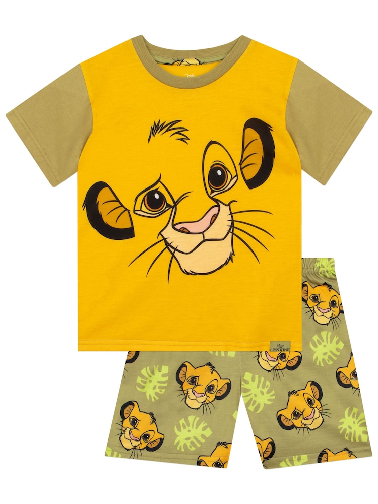 Character Yellow Lion King Simba Post Aop Sports Pyjamas - Image 1 of 8 Character Yellow Lion King Simba Post Aop Sports Pyjamas - Image 1 of 8