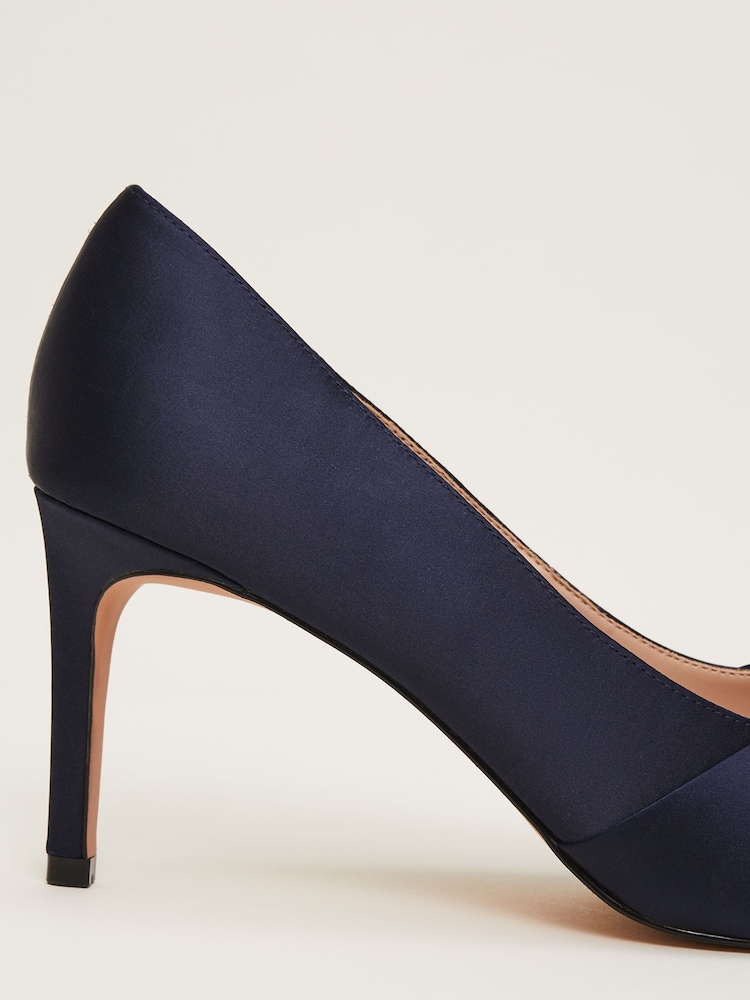 Phase Eight Blue Satin Knot Front Court Shoes - Image 3 of 7