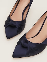 Phase Eight Blue Satin Knot Front Court Shoes - Image 4 of 7