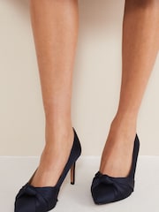 Phase Eight Blue Satin Knot Front Court Shoes - Image 5 of 7