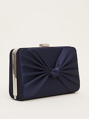 Phase Eight Blue Satin Knot Front Box Clutch - Image 4 of 7