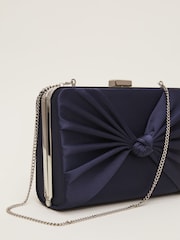 Phase Eight Blue Satin Knot Front Box Clutch - Image 5 of 7