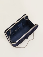 Phase Eight Blue Satin Knot Front Box Clutch - Image 6 of 7