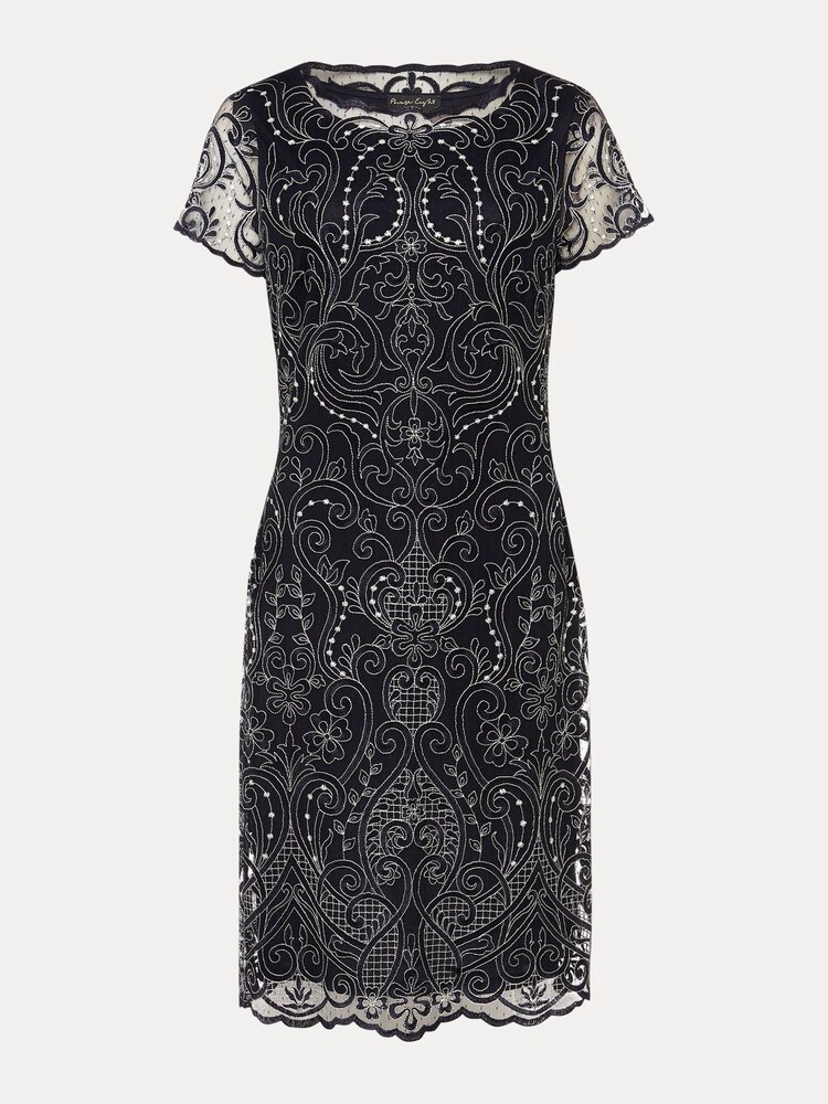 Phase Eight Black/White Embroidered Esme Dress - Image 5 of 5