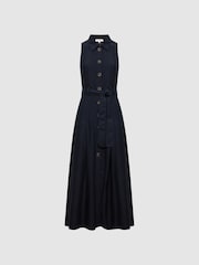 Robe mi-longue boutonnée sur le devant Reiss Milena - Image 2 of 5