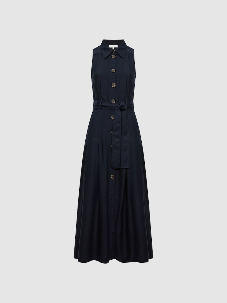 Robe mi-longue boutonnée sur le devant Reiss Milena - Image 2 of 5