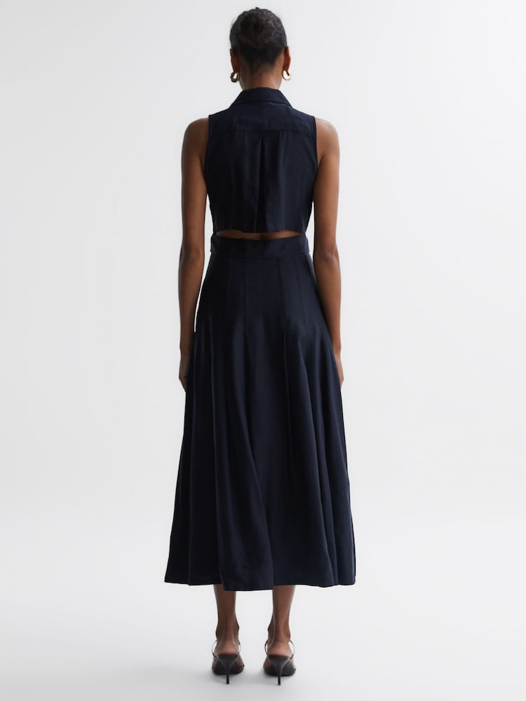 Robe mi-longue boutonnée sur le devant Reiss Milena - Image 5 of 5