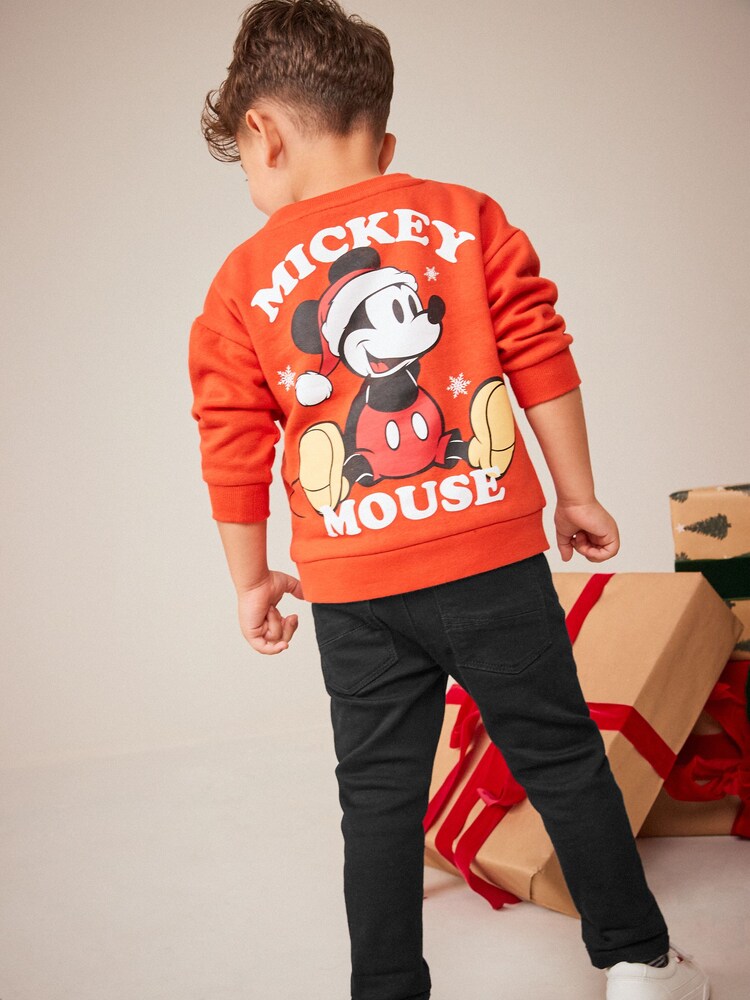 Red Mickey Mouse Christmas Jersey Sweatshirt (3mths-8yrs) - Image 1 of 8