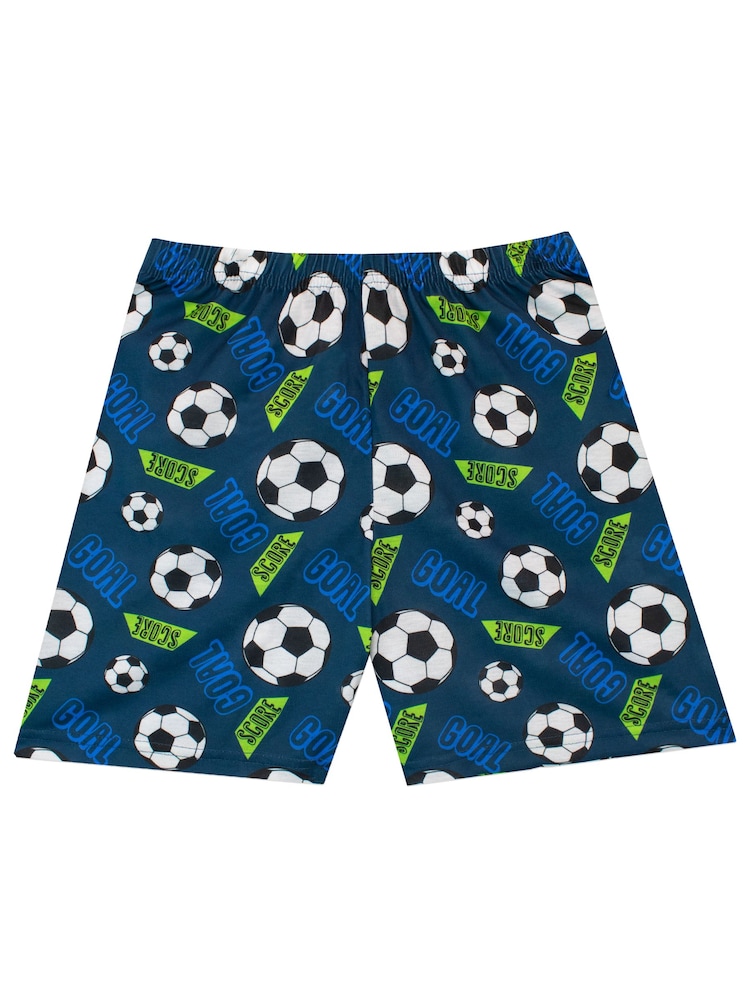 Character Blue Football Pyjamas Eat  Sleep Football  Shorts - Image 3 of 3