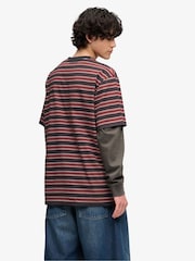 SUPERDRY Red Oversized Stripe T-Shirt - Image 2 of 8