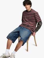 SUPERDRY Red Oversized Stripe T-Shirt - Image 4 of 8